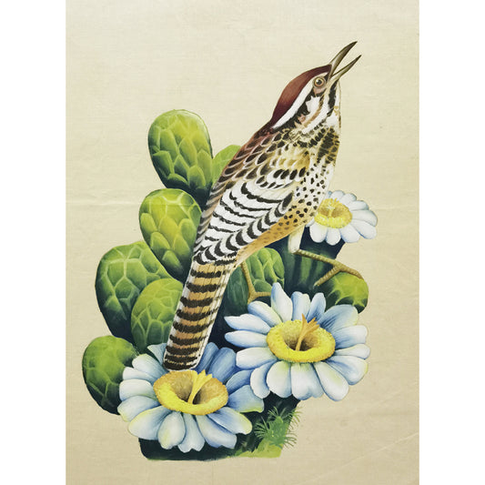 Arizona Brown-Crested Flycatcher Home Decor Print | Hand-Painted, High-Quality MATT Paper Print, Natural Wood Frame,Multiple Sizes &Colors