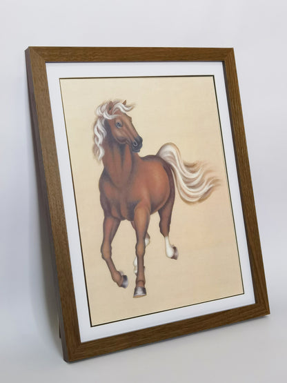 Quarter Horse Handmade Painting Art Solid Wood Framed Poster Picture Print Artwork