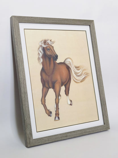 Quarter Horse Handmade Painting Art Solid Wood Framed Poster Picture Print Artwork