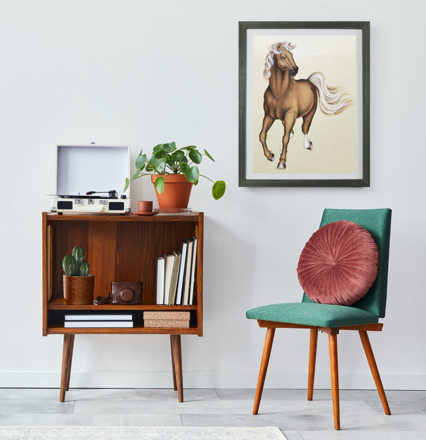 Quarter Horse Handmade Painting Art Solid Wood Framed Poster Picture Print Artwork