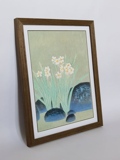 Narcissus Flowers Landscape Handmade Painting Art Solid Wood Framed Poster Picture Print Artwork