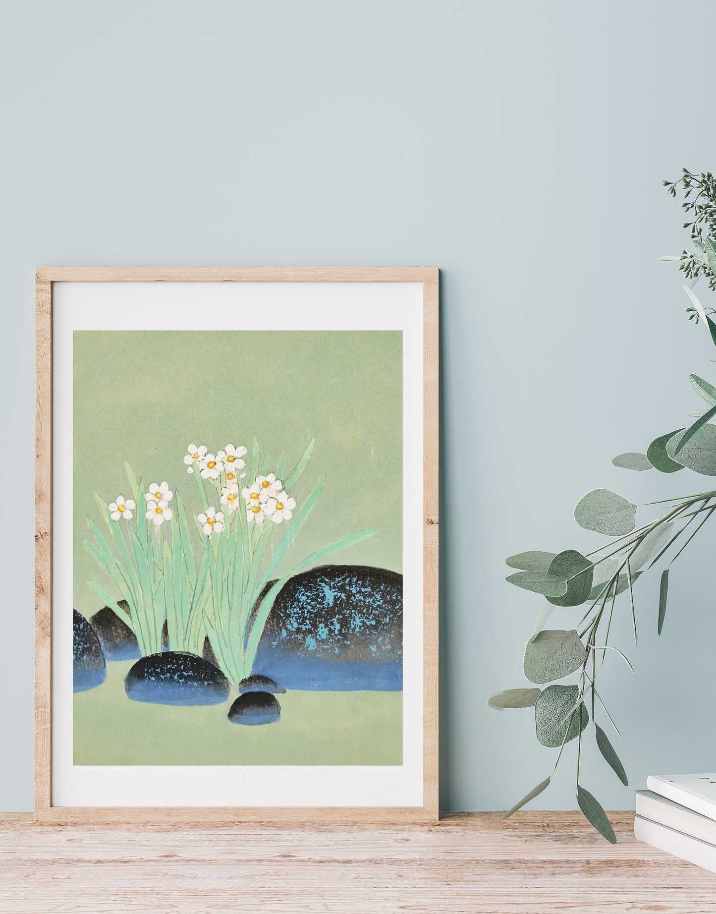 Narcissus Flowers Landscape Handmade Painting Art Solid Wood Framed Poster Picture Print Artwork