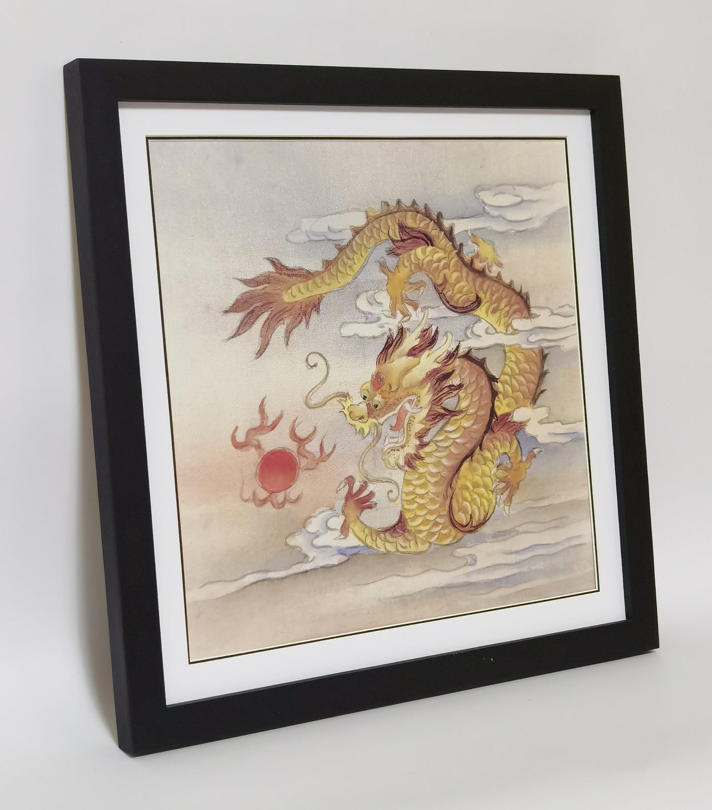 Golden Dragon Auspicious Patterns Handmade Painting Art Framed Poster Picture Print Artwork