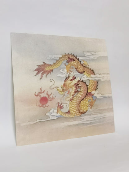 Golden Dragon Auspicious Patterns Handmade Painting Art Framed Poster Picture Print Artwork