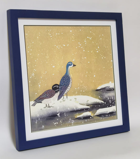 Snow Goose Landscape Handmade Painting Art Solid Wood Framed Poster Picture Print Artwork - Free Shipping