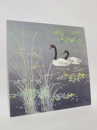 Black-Necked Swan Landscape Handmade Painting Art Solid Wood Framed Poster Picture Print Artwork