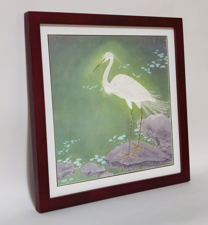 Egret Landscape Handmade Painting Art Solid Wood Framed Poster Picture Print Artwork