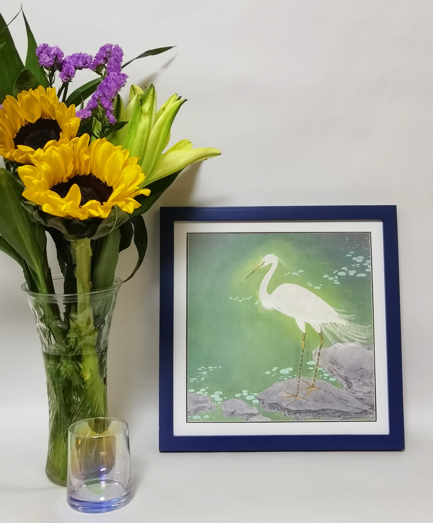 Egret Landscape Handmade Painting Art Solid Wood Framed Poster Picture Print Artwork - Free Shipping