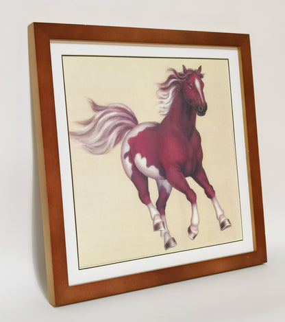 Ferghana Horse Handmade Painting Art Solid Wood Framed Poster Picture Print Artwork