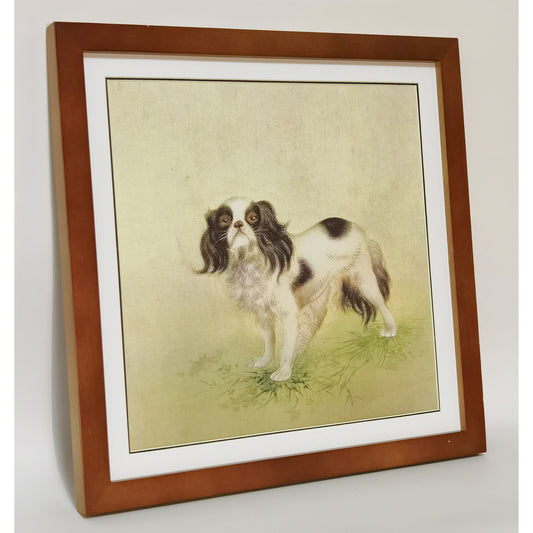 Hand-painted Pekingese Dog Art Print – Gongbi Technique, Premium MATT Paper, Natural Wood Frame, Multiple Sizes & Colors