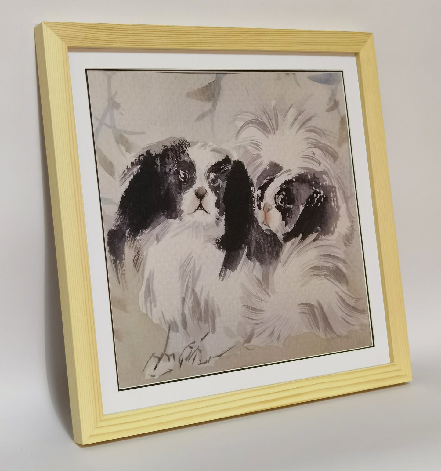 Pekingese Dog Pet Cute Handmade Painting Art Solid Wood Framed Poster Picture Print Artwork - Free Shipping