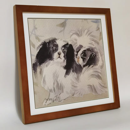 Pekingese Dog Pet Cute Handmade Painting Art Solid Wood Framed Poster Picture Print Artwork