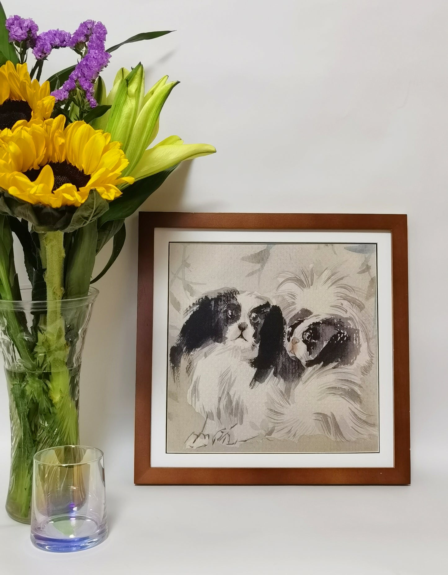 Pekingese Dog Pet Cute Handmade Painting Art Solid Wood Framed Poster Picture Print Artwork - Free Shipping