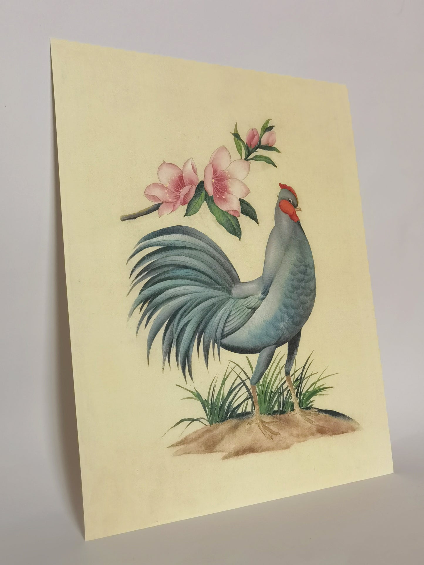 Póster con marco de pintura hecha a mano, diseño de gallina azul, pájaro de Delaware, impresión artística, envío gratuito