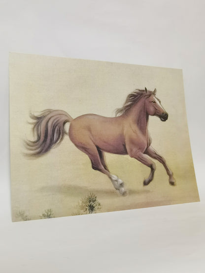 Brown Horse Handmade Painting Art Solid Wood Framed Poster Picture Print Artwork