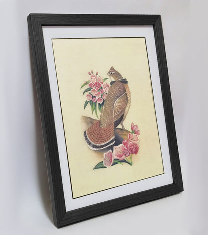 Pennsylvania Ruffed Grouse Hand-painted Art Print - Premium MATT Paper, Natural Wood Frame, Wall & Tabletop Décor, Multiple Sizes & Colors
