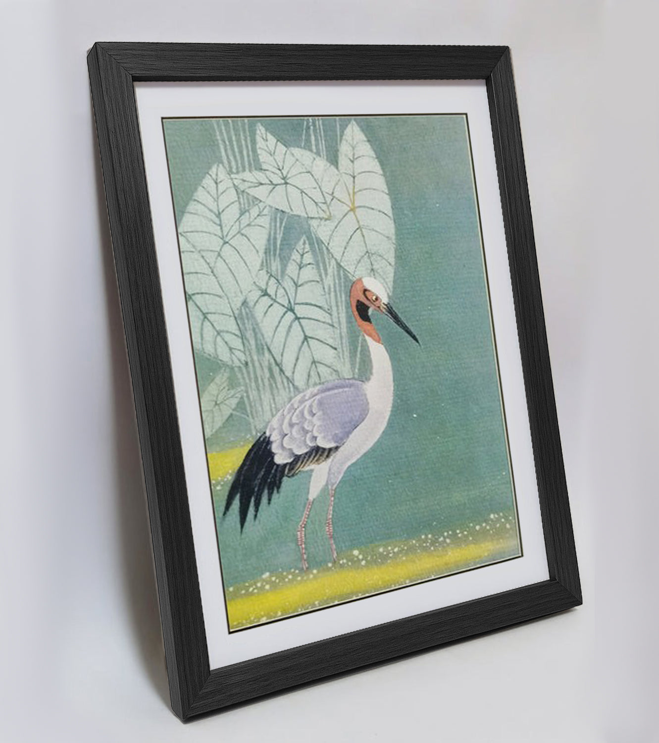 Hand-painted Red-necked Cormorant in Pond Artwork – Watercolor Technique, Premium MATT Paper, Natural Wood Frame, Multiple Sizes & Colors