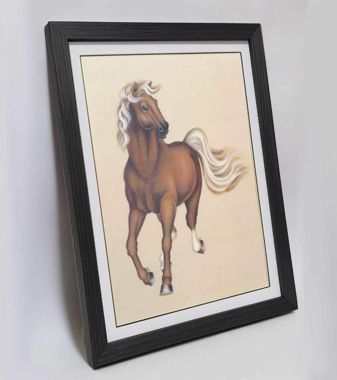 American Quarter Horse Artwork – Hand-painted Fine Art, Premium MATT Paper, Natural Wood Frame, Multiple Sizes & Colors