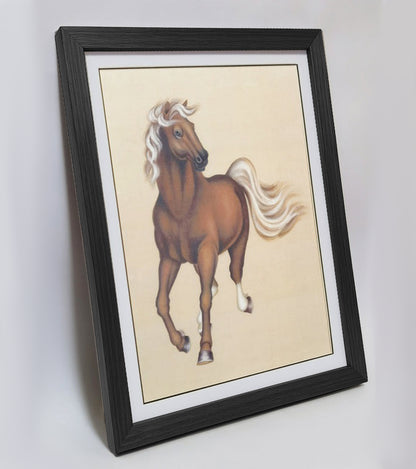 American Quarter Horse Artwork – Hand-painted Fine Art, Premium MATT Paper, Natural Wood Frame, Multiple Sizes & Colors