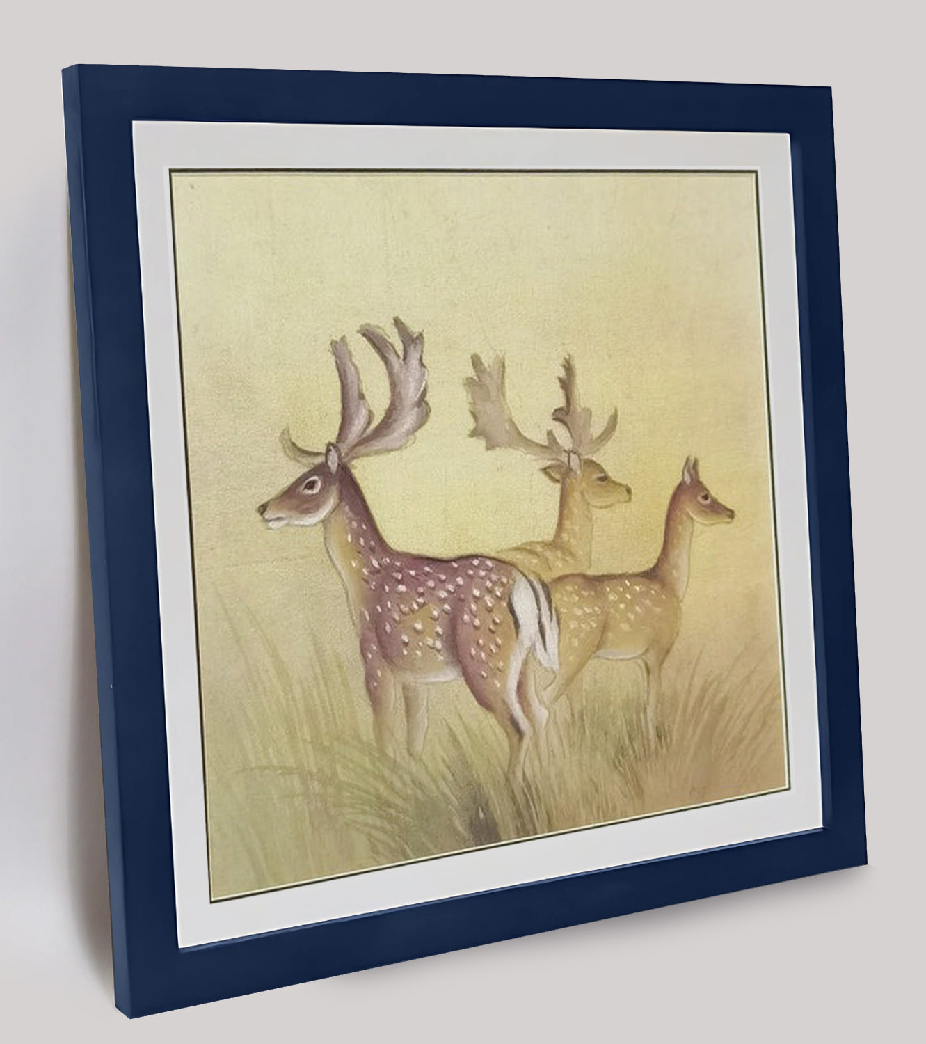 Hand-painted Deer Herd Artwork – Wild & Lifelike, Premium MATT Paper, Natural Wood Frame, Multiple Sizes & Colors