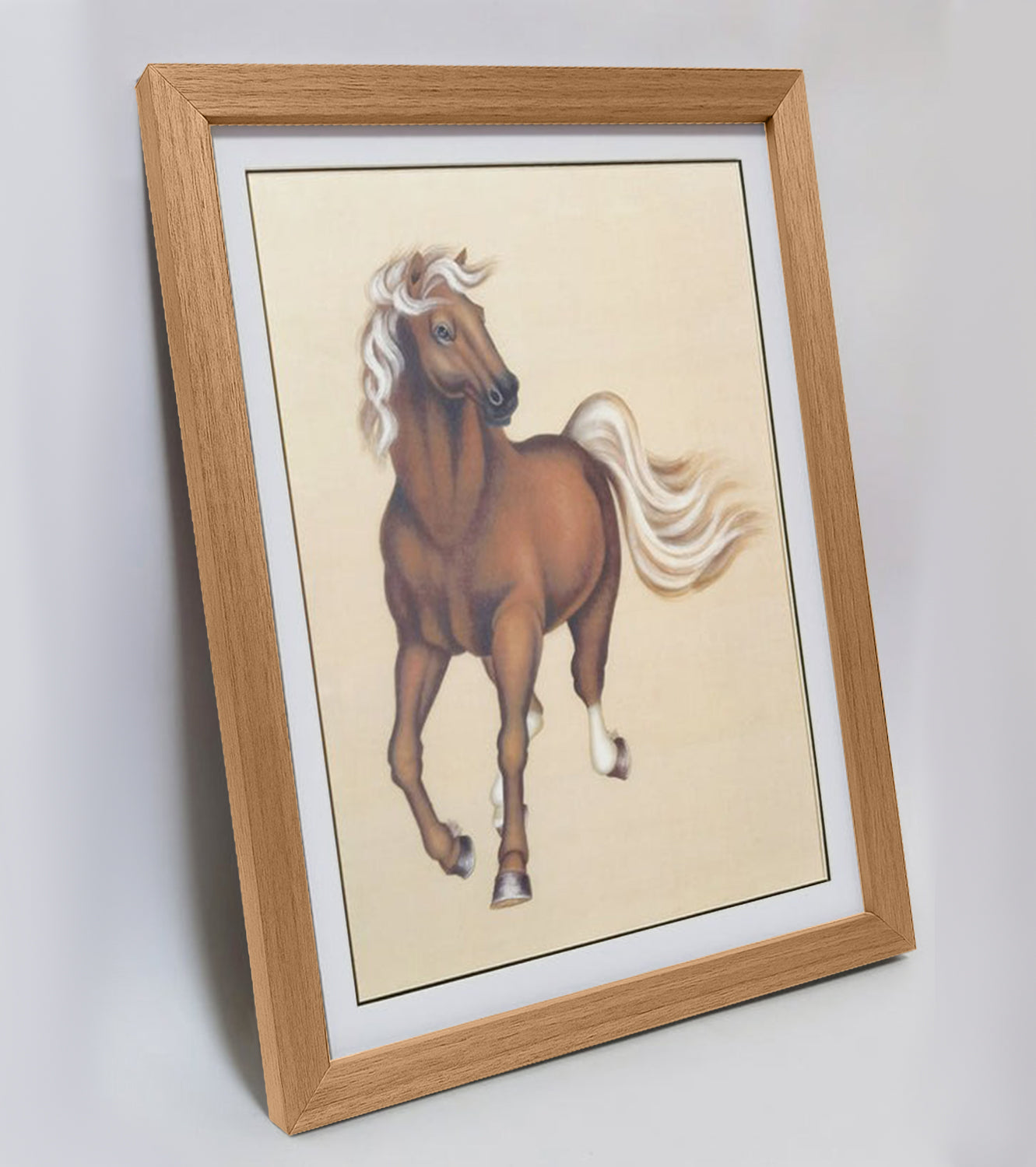 American Quarter Horse Artwork – Hand-painted Fine Art, Premium MATT Paper, Natural Wood Frame, Multiple Sizes & Colors