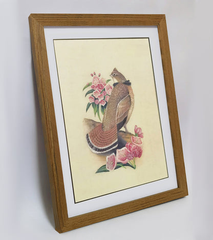 Pennsylvania Ruffed Grouse Hand-painted Art Print - Premium MATT Paper, Natural Wood Frame, Wall & Tabletop Décor, Multiple Sizes & Colors