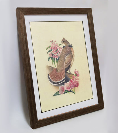 Pennsylvania Ruffed Grouse Hand-painted Art Print - Premium MATT Paper, Natural Wood Frame, Wall & Tabletop Décor, Multiple Sizes & Colors