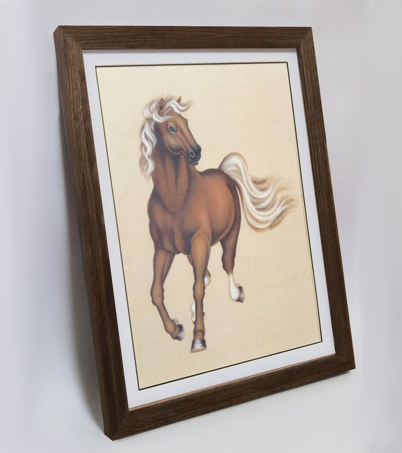 American Quarter Horse Artwork – Hand-painted Fine Art, Premium MATT Paper, Natural Wood Frame, Multiple Sizes & Colors